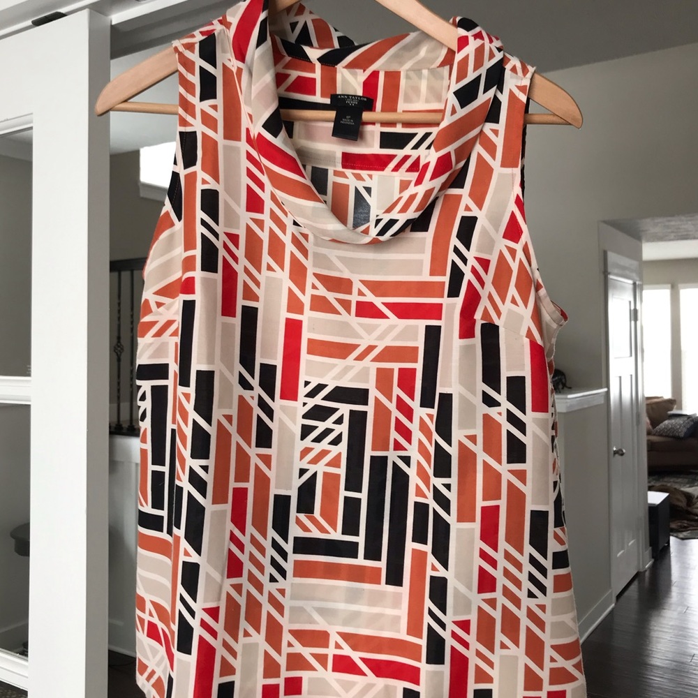 Ann Taylor geometric print blouse